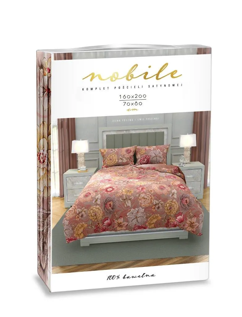 Pościel komplet NOBILE 019 160x200+2x70x80 satyna bawełaniana fotoprint wielokolorowy - FARO_31232