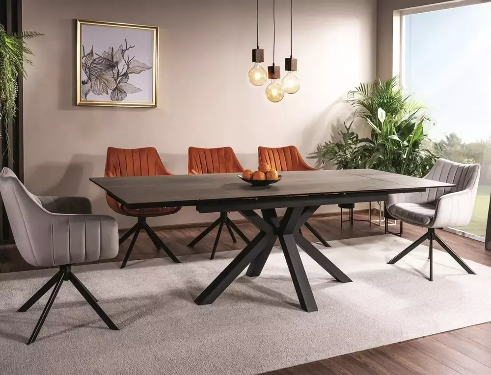 Stół rozkładany COLUMBUS CERAMIC 90x160-240 cm brązowy efekt drewna - COLUMBUSCBRC160