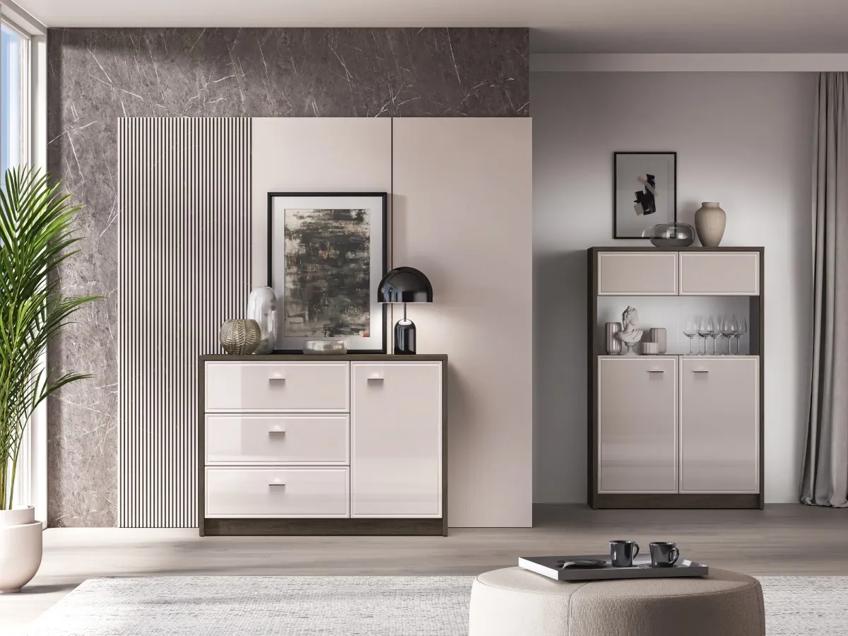 Komoda 1-drzwiowa z szufladami AVANTE 117x85 kaszmir dąb Windmill - 1AVAN05-001