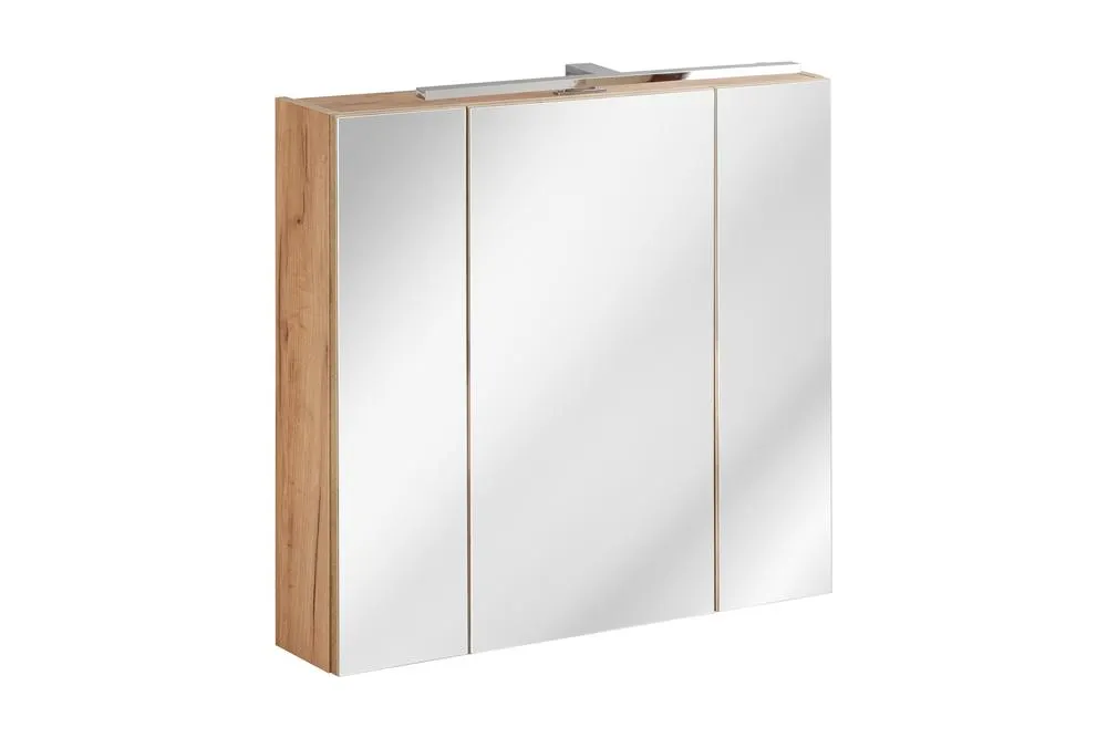Szafka z lustrem 3-drzwiowa CAPRI dąb craft 80x75x16cm