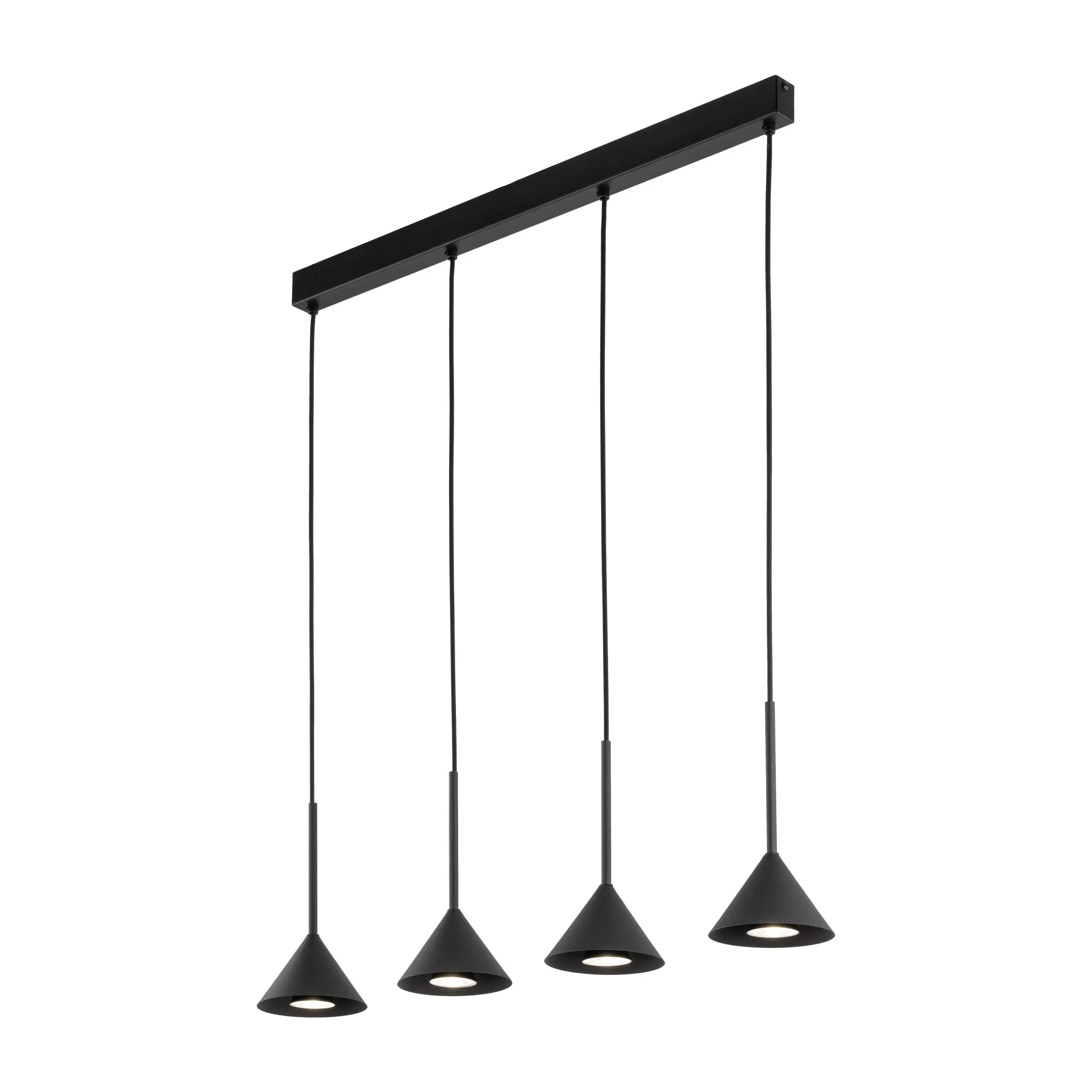 Lampa wisząca CONO czarna na metalowej listwie 90x75x12cm - TK_10305
