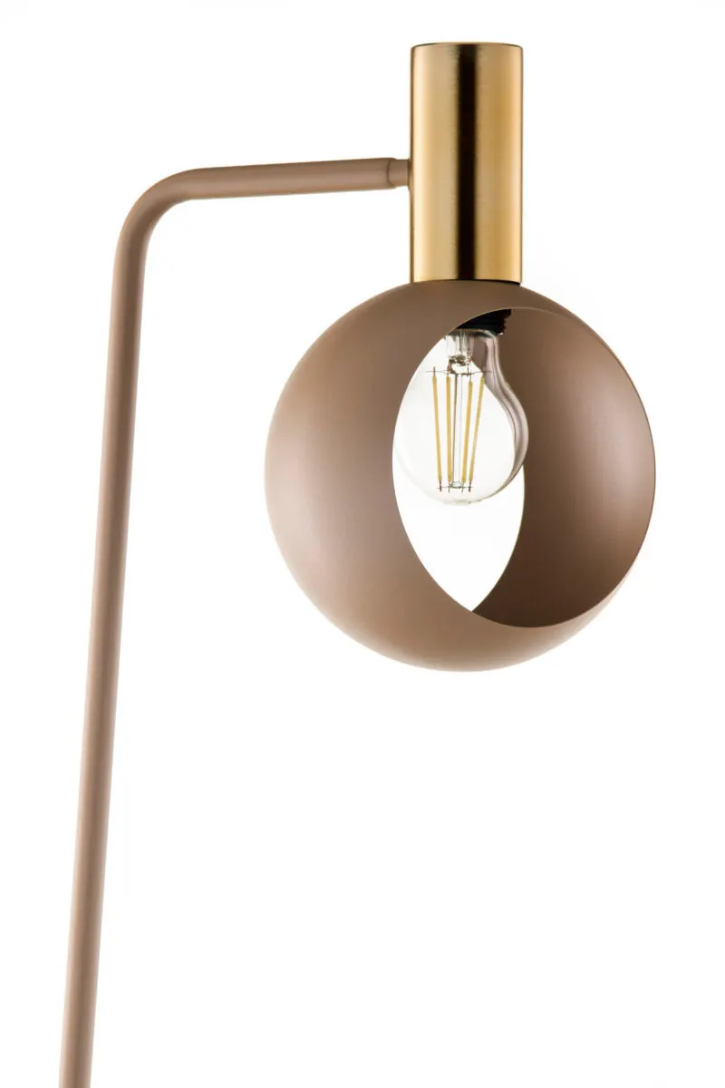 image lampa wisząca, kinkiet, metalowy kij, kolor taupe, żarówka LED