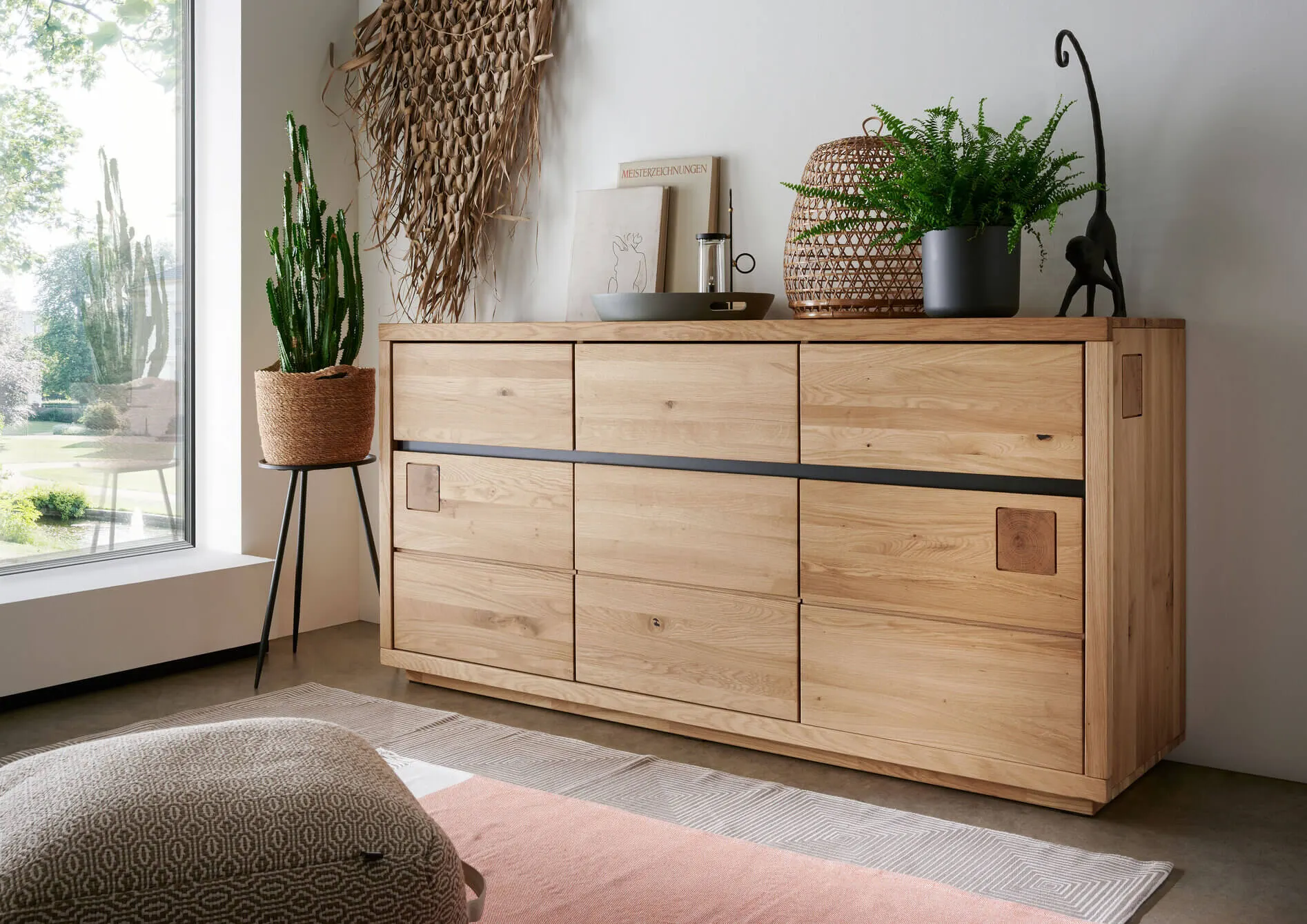 Komoda dębowa HALLOW 175x85 z 3 szufladami i 3 szafkami - GK_1031595801