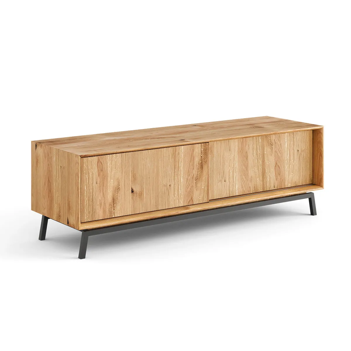 Szafka RTV MODERN LOFT 2-drzwiowa 200x50x52 cm - dąb olejowany