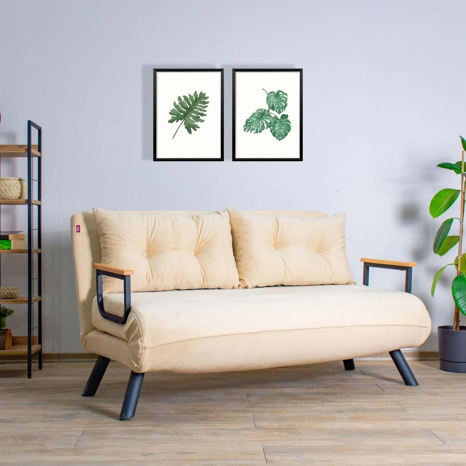 Sofa rozkładana 2-osobowa SANDO kremowa - ASI_859FTN1275