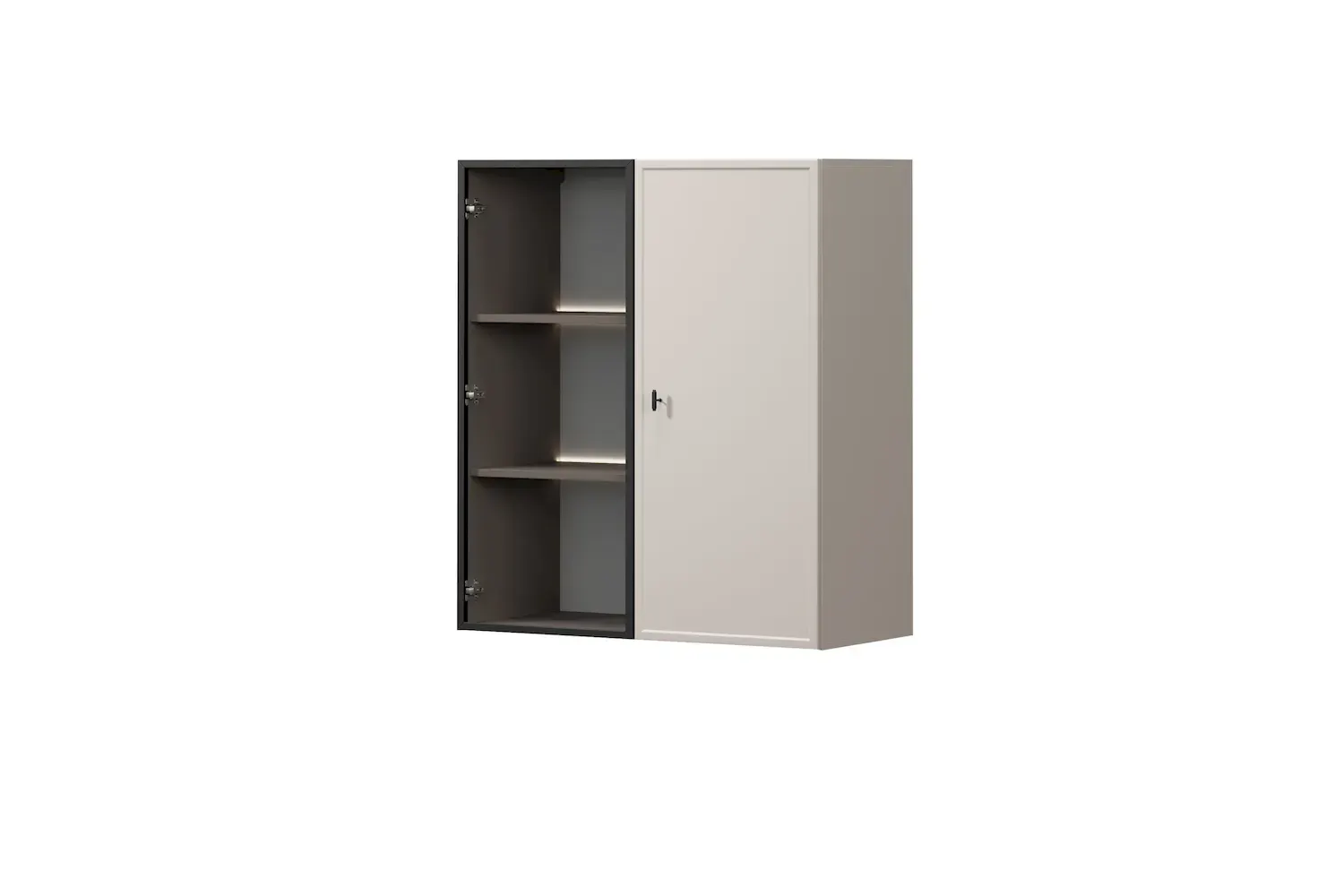 Witryna 2-drzwiowa LORINI 100 oświetlenie LED szkło Antosol - cashmere uchwyt T-bar czarny wisząca Witryna 2-drzwiowa LORINI 100 oświetlenie LED szkło Antosol - cashmere uchwyt T-bar czarny wisząca
