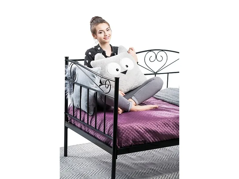 Łóżko BIRMA metalowe czarne 90X200 Signal - BIRMA