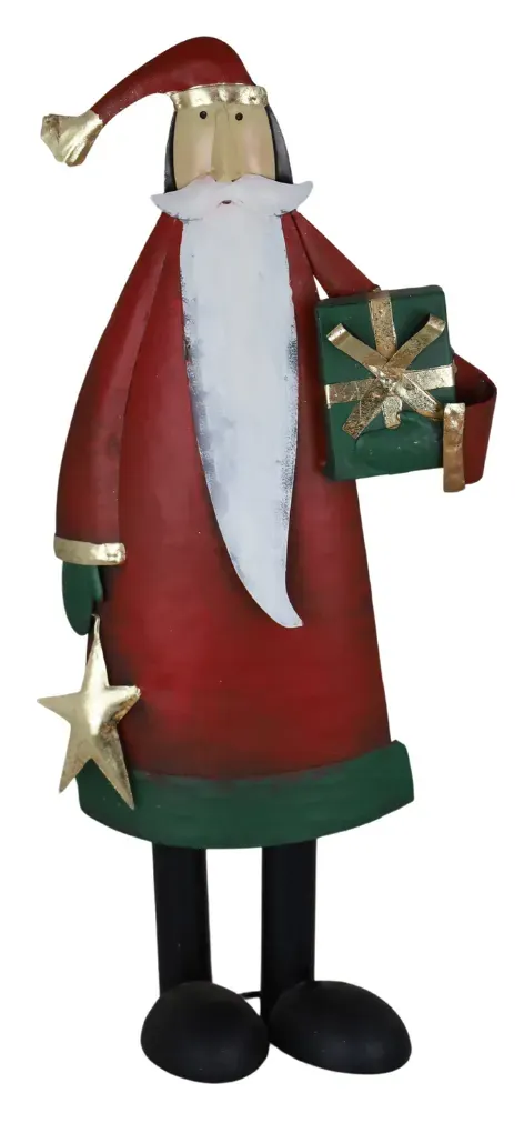 MIKOŁAJ metalowy Z PREZENTEM 9063 wielokolorowy
