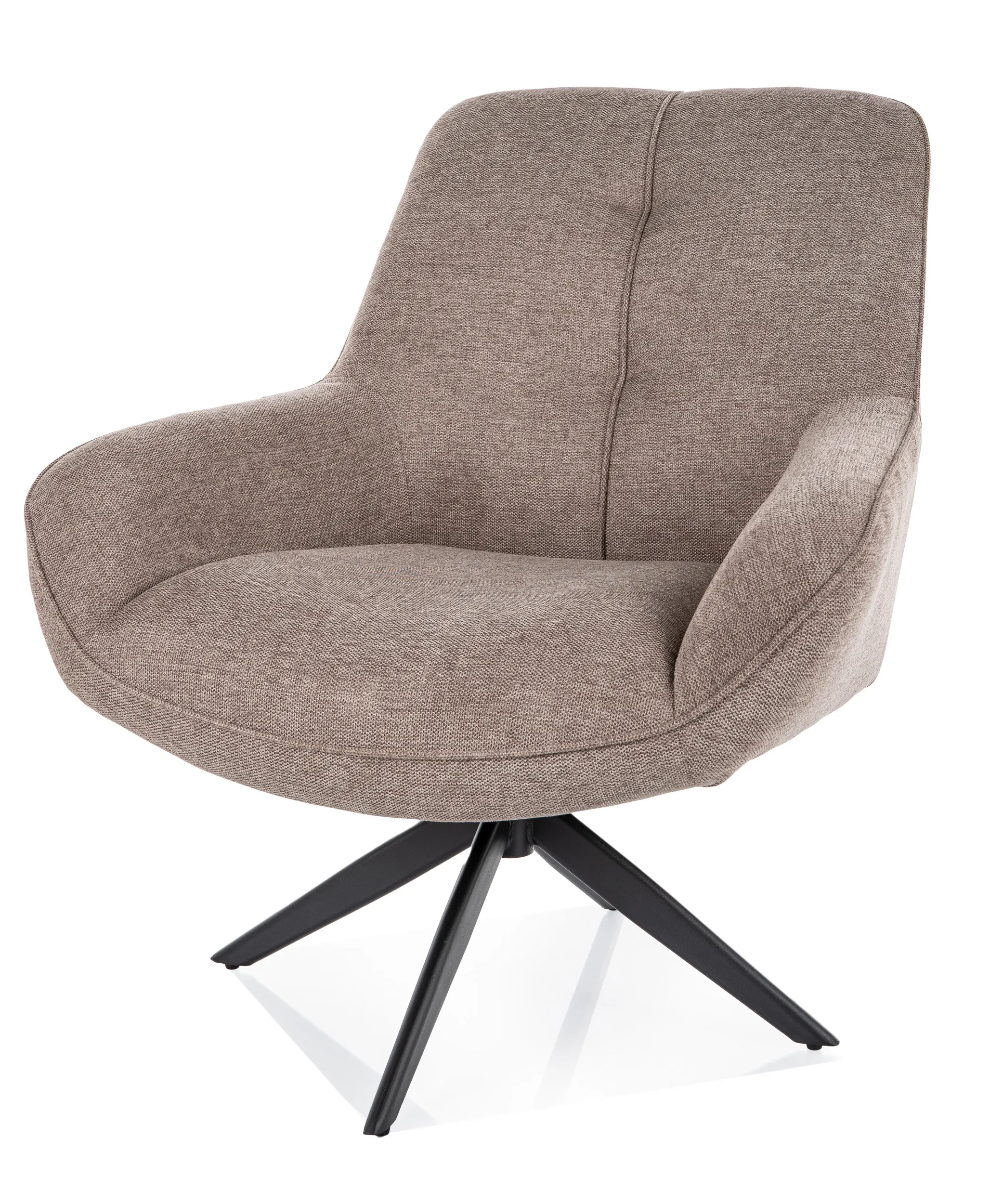 Fotel obrotowy pikowany HANA BREGO beżowy z czarnymi nogami - HANABRBE34