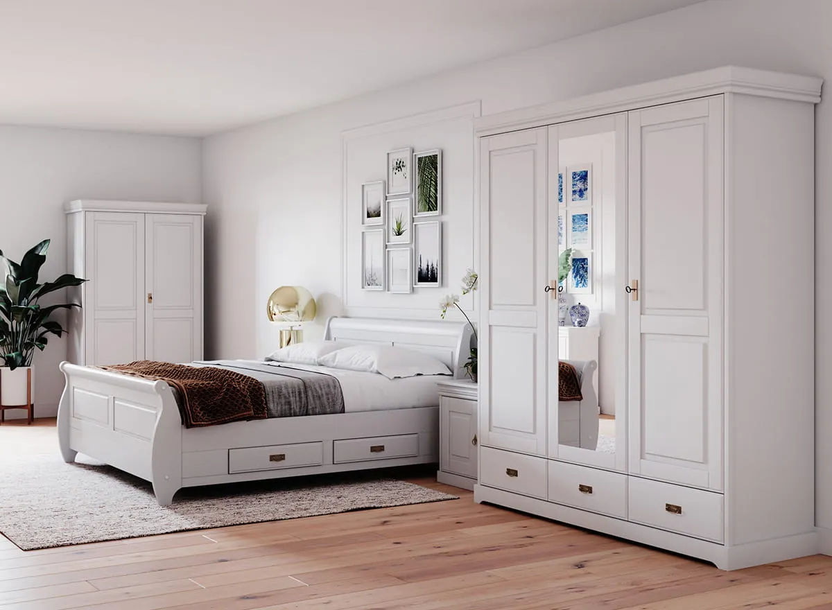 Szafka nocna sosnowa Toskania Biała - PL2039B