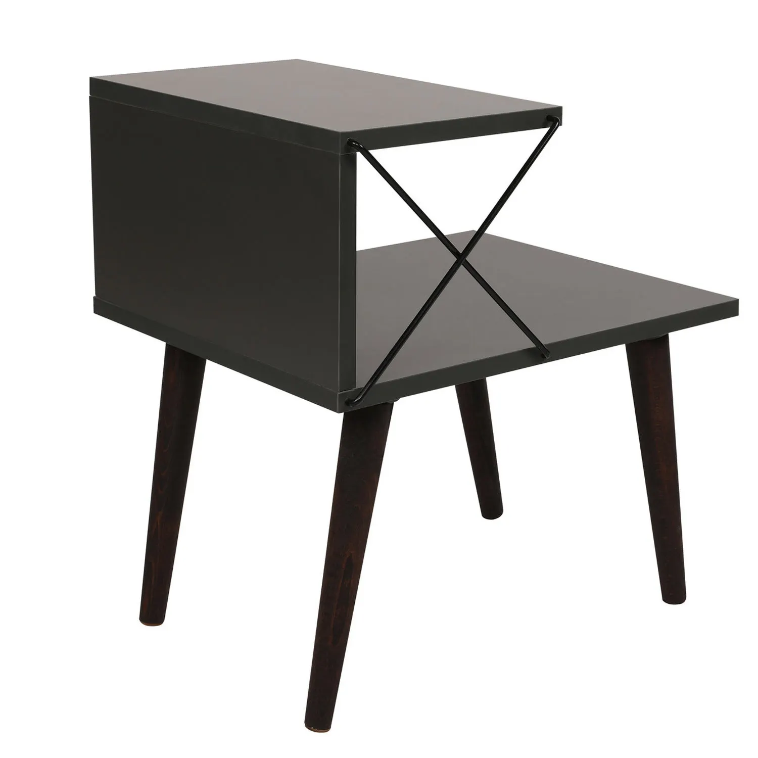 Szafka nocna otwarta CROSS 50x40x55 cm antracytowa Szafka nocna otwarta CROSS 50x40x55 cm antracytowa
