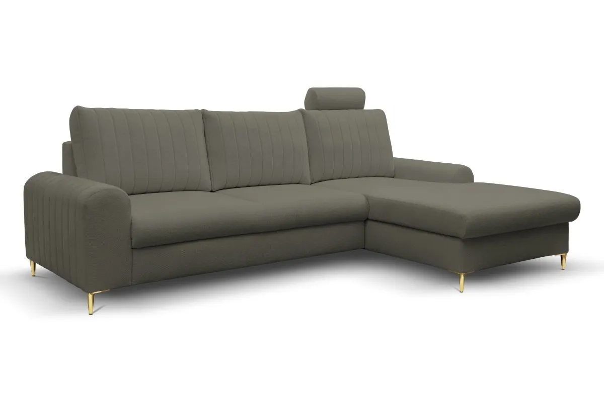 Narożnik rozkładany z pojemnikiem MONACO LOFT 251 cm prawy szary Narożnik rozkładany z pojemnikiem MONACO LOFT 251 cm prawy szary