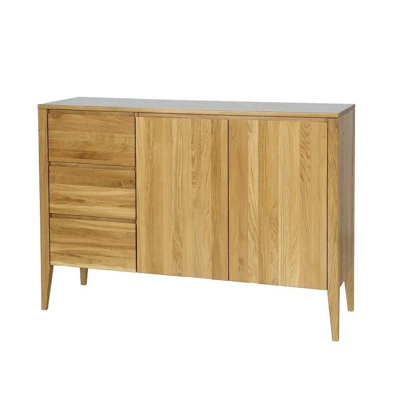 Komoda 2-drzwiowa z szufladami KD339 137 cm dąb naturalny — zdjęcie 4