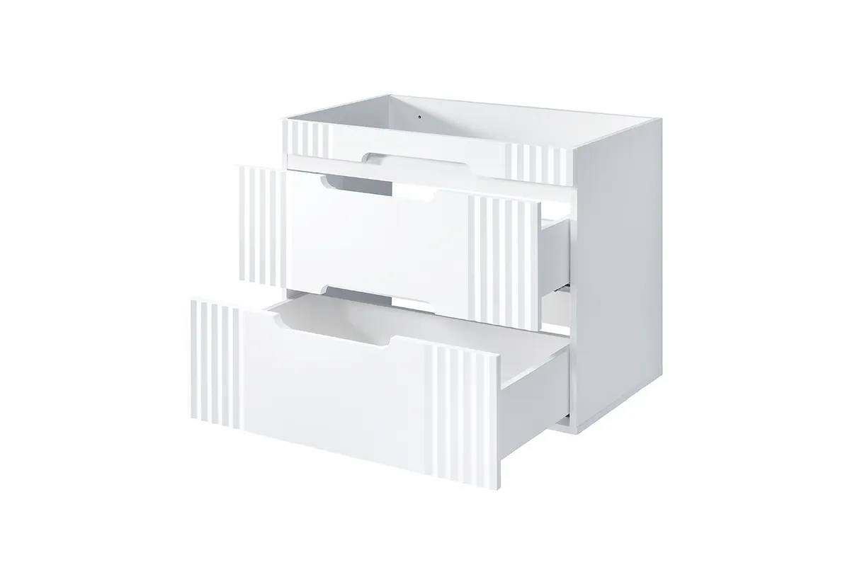 Szafka pod umywalkę z 2 szufladami FIJI biała 80x62x46cm - FIJI_WHITE_82-80-D-2S