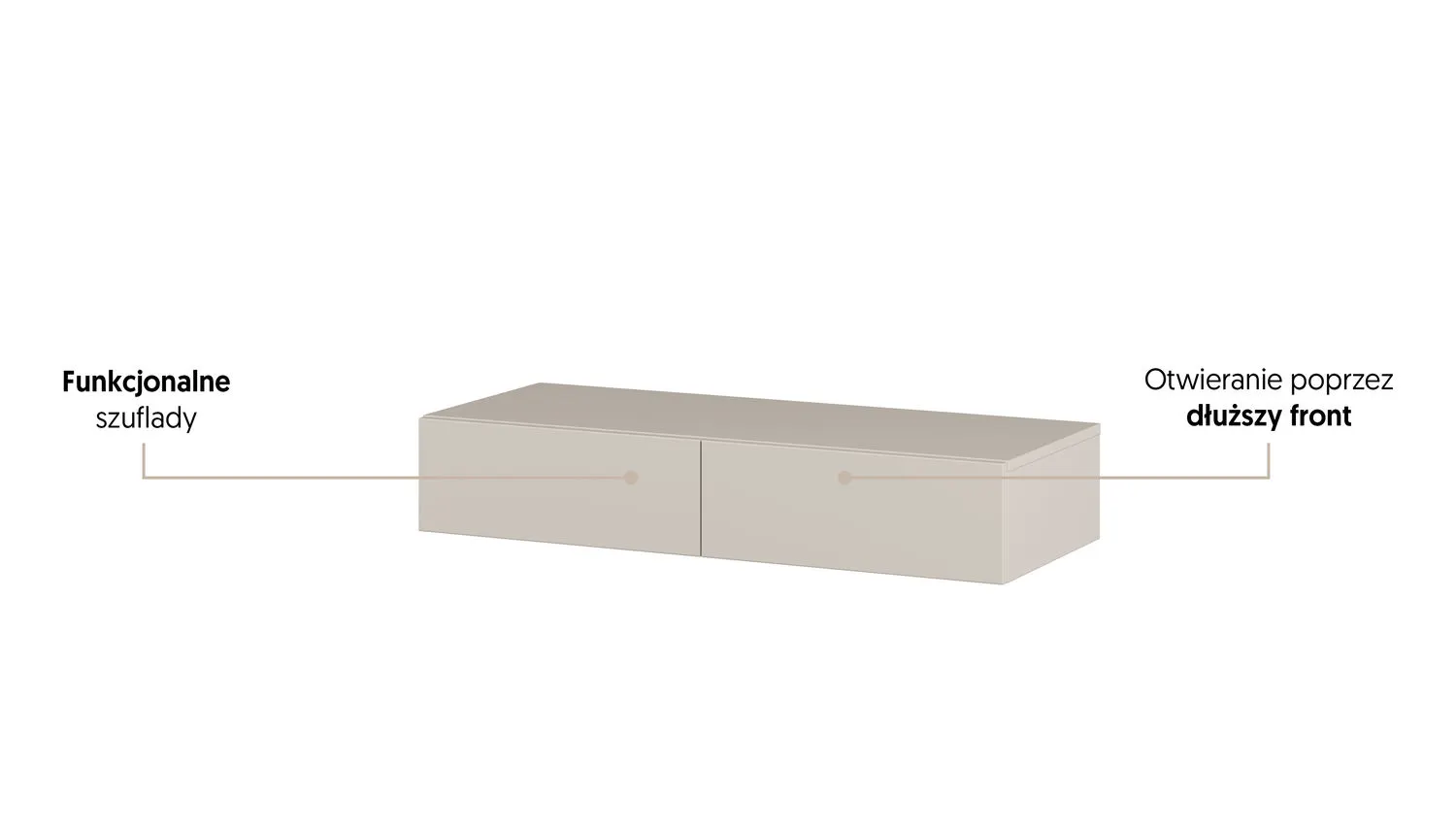 Toaletka wisząca z szufladami JUKON S 90x16 kaszmirowa - 24KSND49