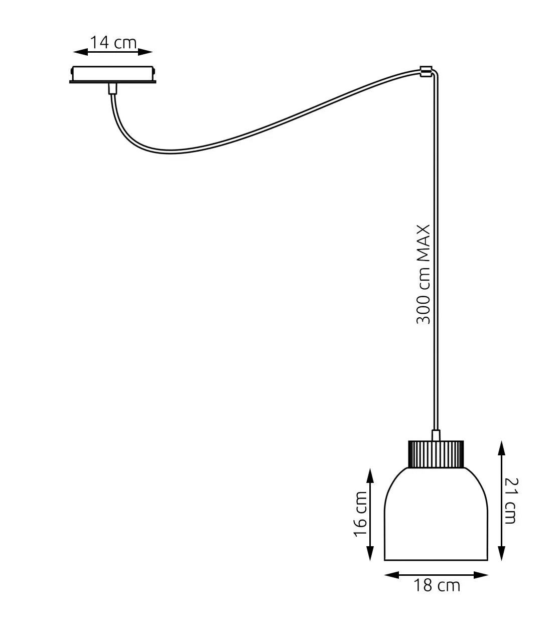 image lampa wisząca, pendant lamp, lampa abażurowa, przewód zasilający, wysokość max 300 cm