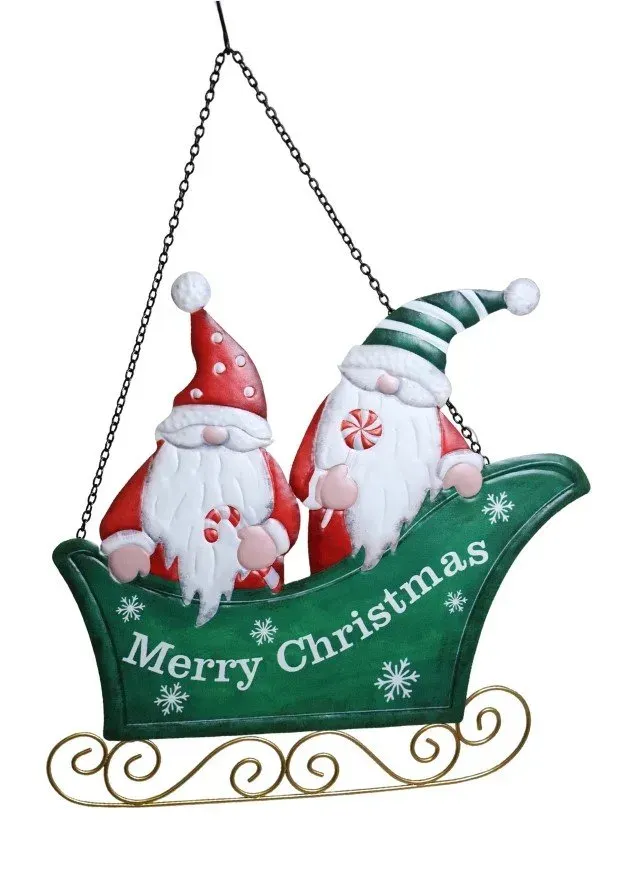 Dekoracja metalowa ŚWIĄTECZNA "MERRY CHRISTMAS" zielony