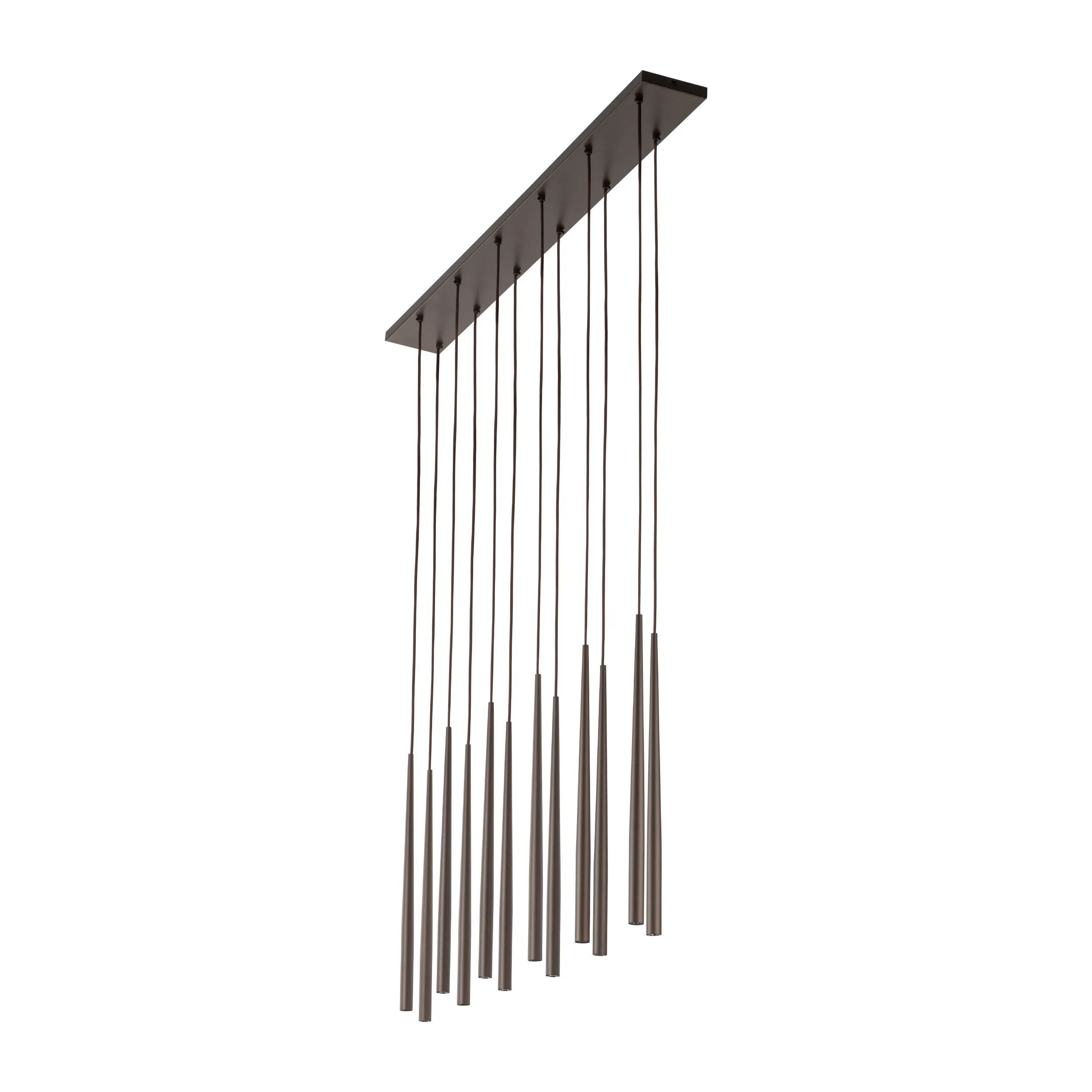 Lampa wisząca PIANO brązowa 12 smukłych eleganckich reflektorów na metalowej listwie 140x120x12cm - TK_10111