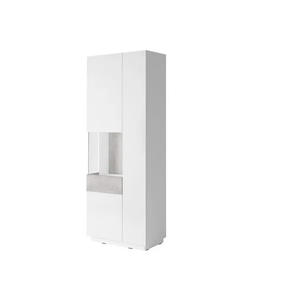 Witryna SILKE 12 dwudrzwiowa lewa biała beton 207x80x40cm