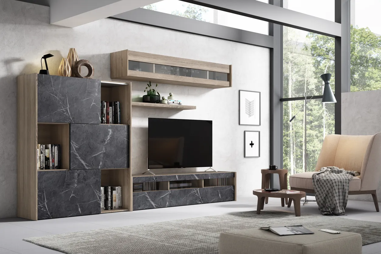 Projektowanie wnętrz, Meble, Pokój dzienny, kominek, Wystrój domu