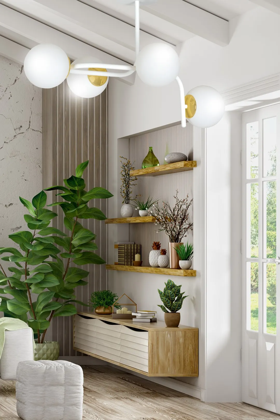 Lampa sufitowa RAGNAR Biały/Złoty 1033/4A - 1033/4A