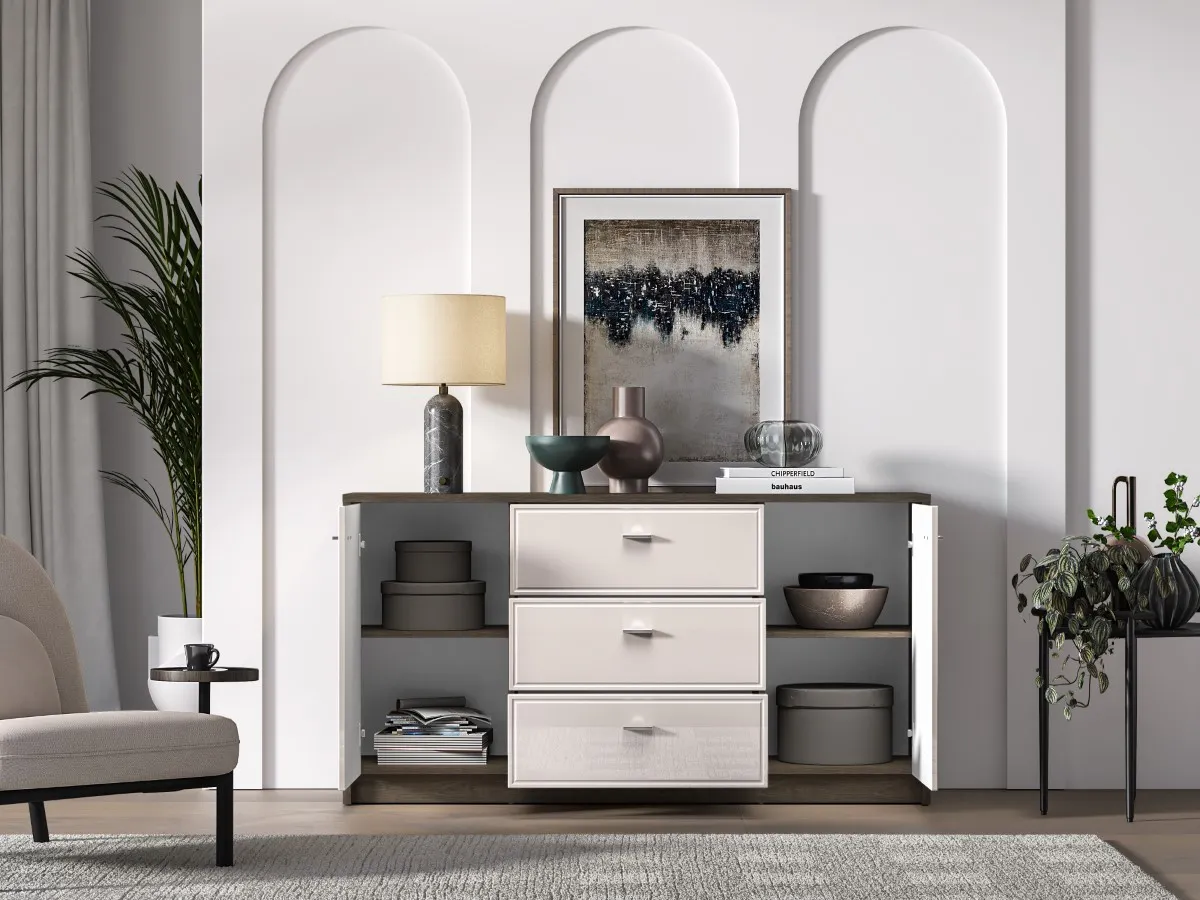 Komoda 2-drzwiowa z szufladami AVANTE 160x85 kaszmir dąb Windmill - 1AVAN04-001