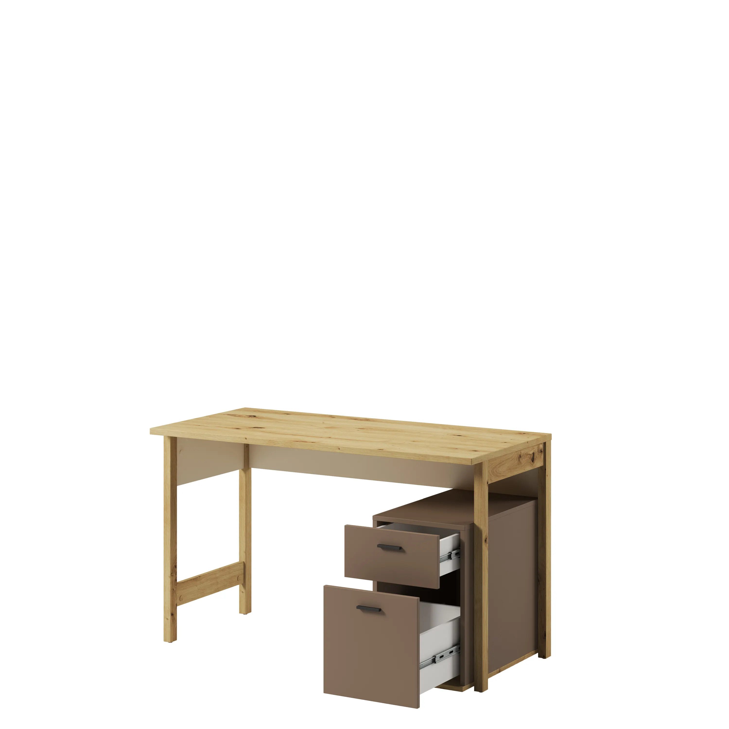 Biurko Lenny LY-04 dąb artisan/beż/truflowy - LY4ABT