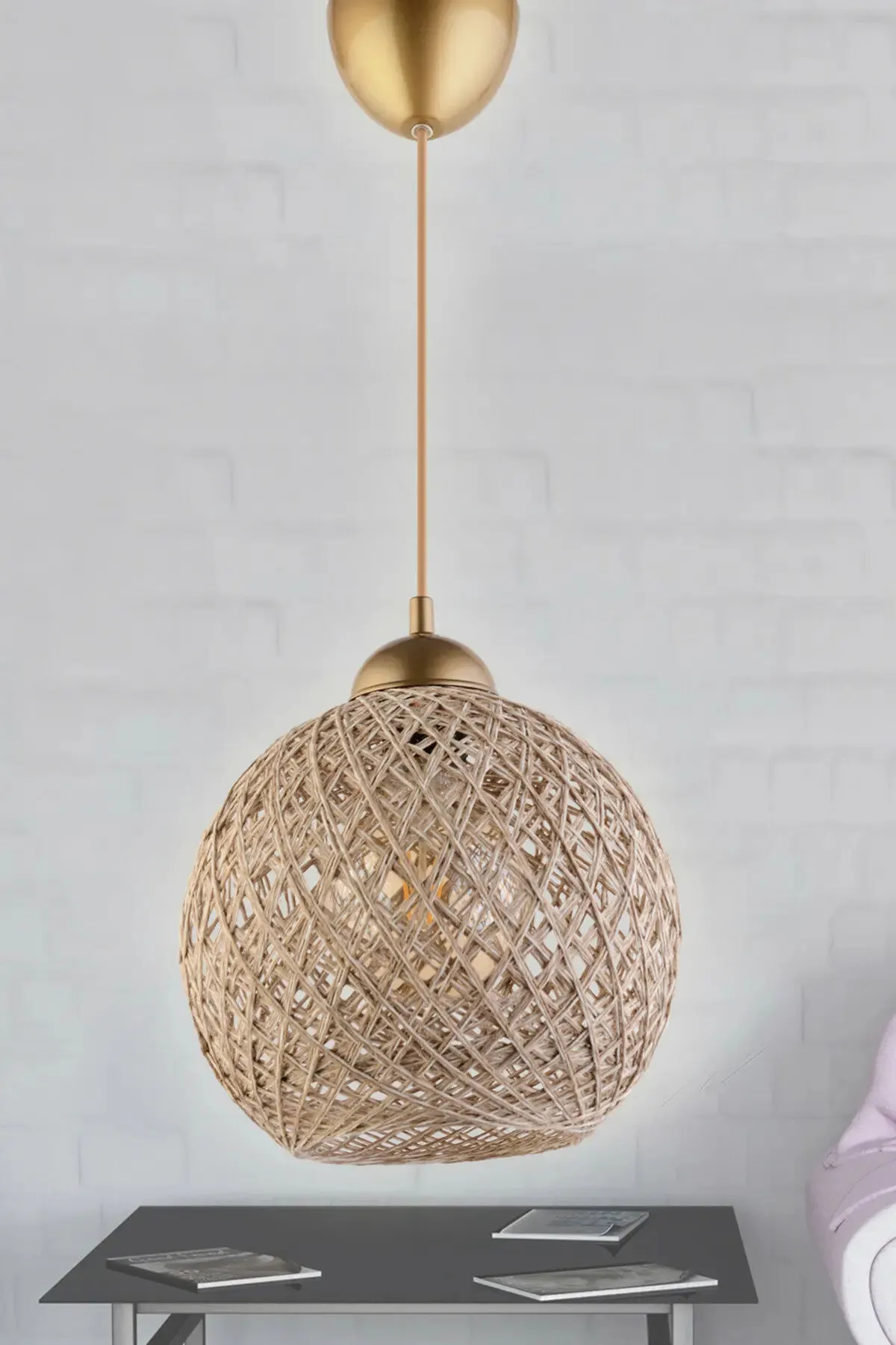 Żyrandol kulisty DL170 naturalny złoty - ASI_687HMY1109