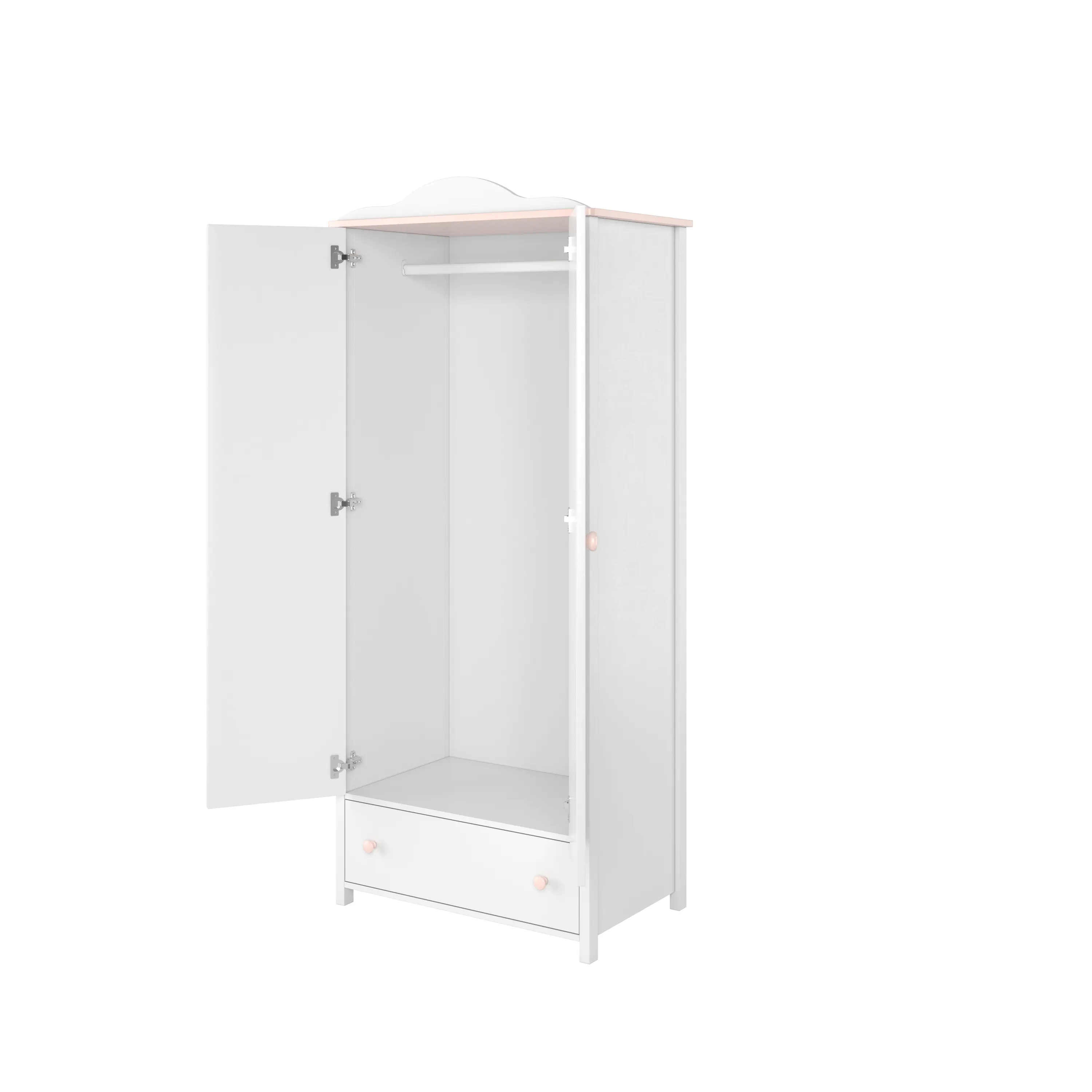 Szafa 2-drzwiowa LUNA LN-01 biało-różowa - LN1BR