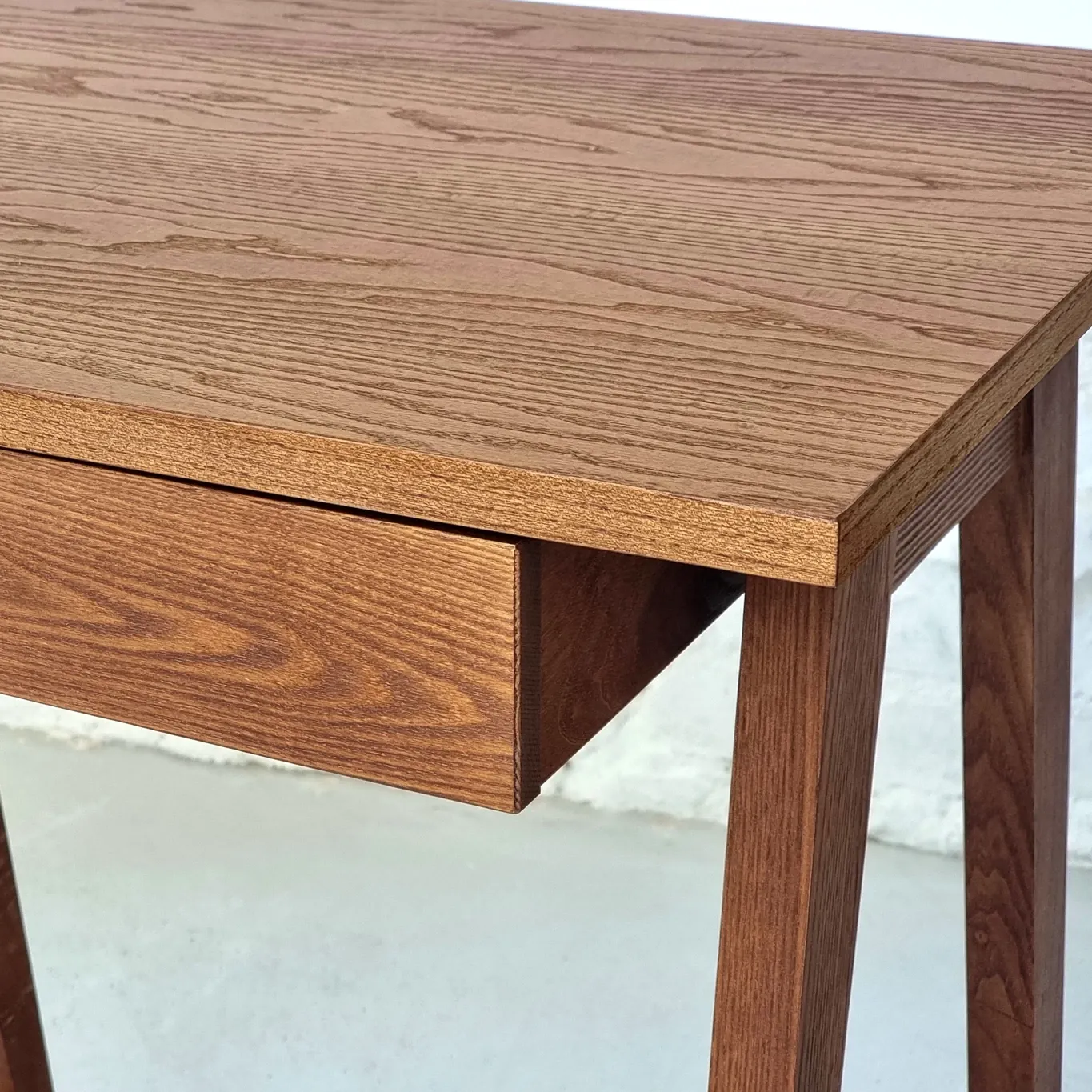 Biurko z szufladą LUKA 65x50 biały panel/naturalny jesion - NRGB_WDLUK1_WOOD_ASH