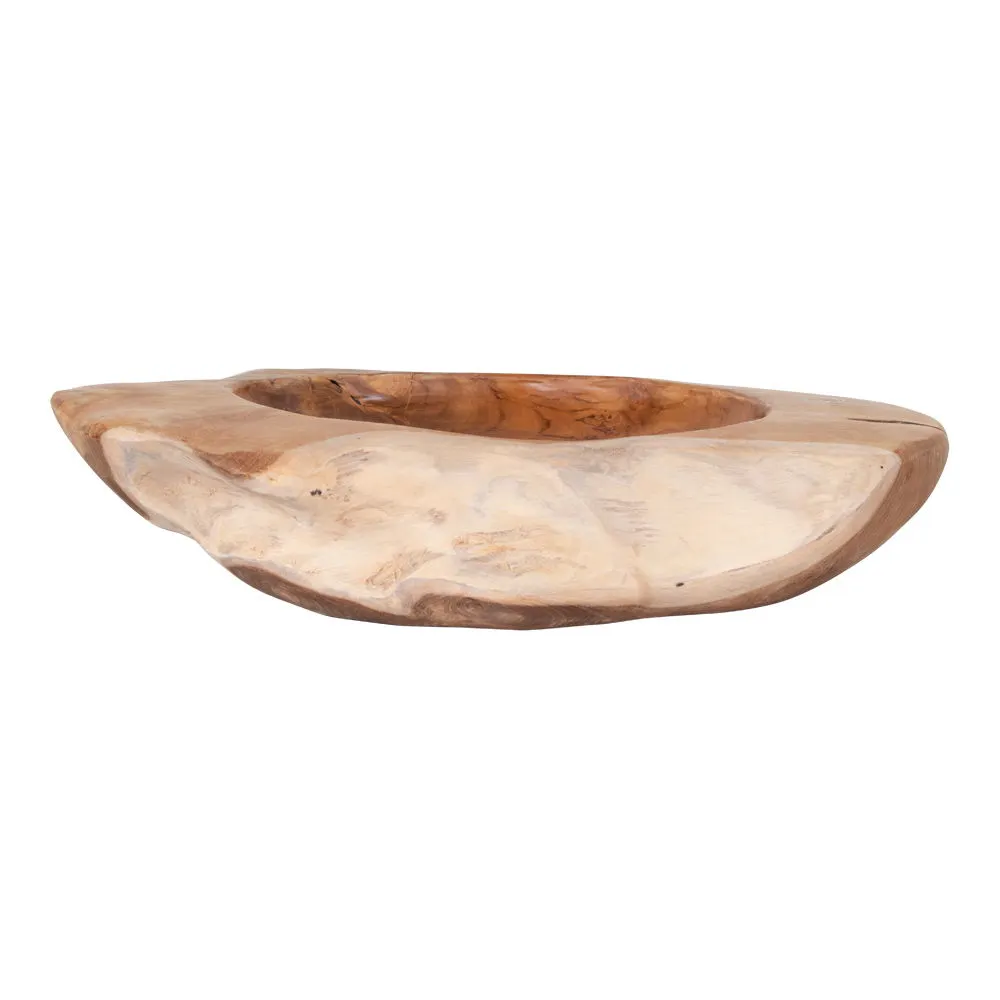 Miska teakowa RIO fi40x12 cm naturalna