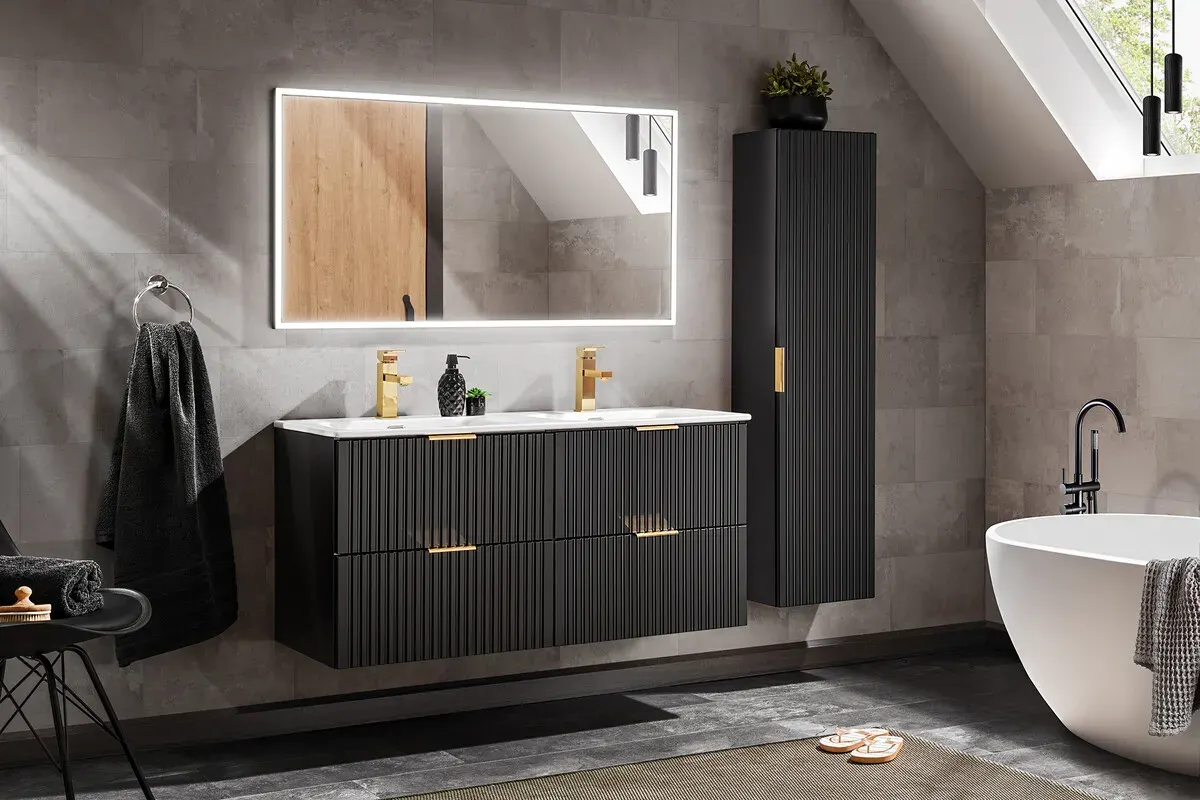 Lustro prostokątne ALICE z oświetleniem LED 120x65cm grafit - LUSTRO_ALICE_120