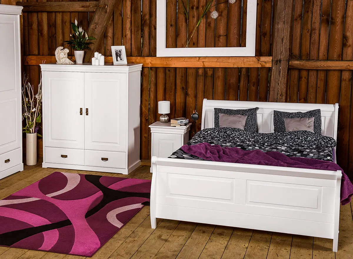 Łóżko sosnowe z 4 szufladami Toskania 180cm Biały - PL2029B