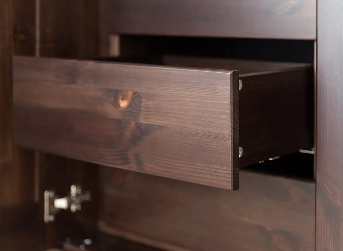 Moduł do szafy z szufladami ROSELLA 57x62 drewno sosnowe ciemny brąz - SKROS07