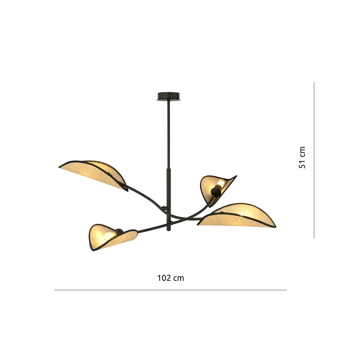 Lampa wisząca LOTUS 4 czarny brązowy — zdjęcie 6