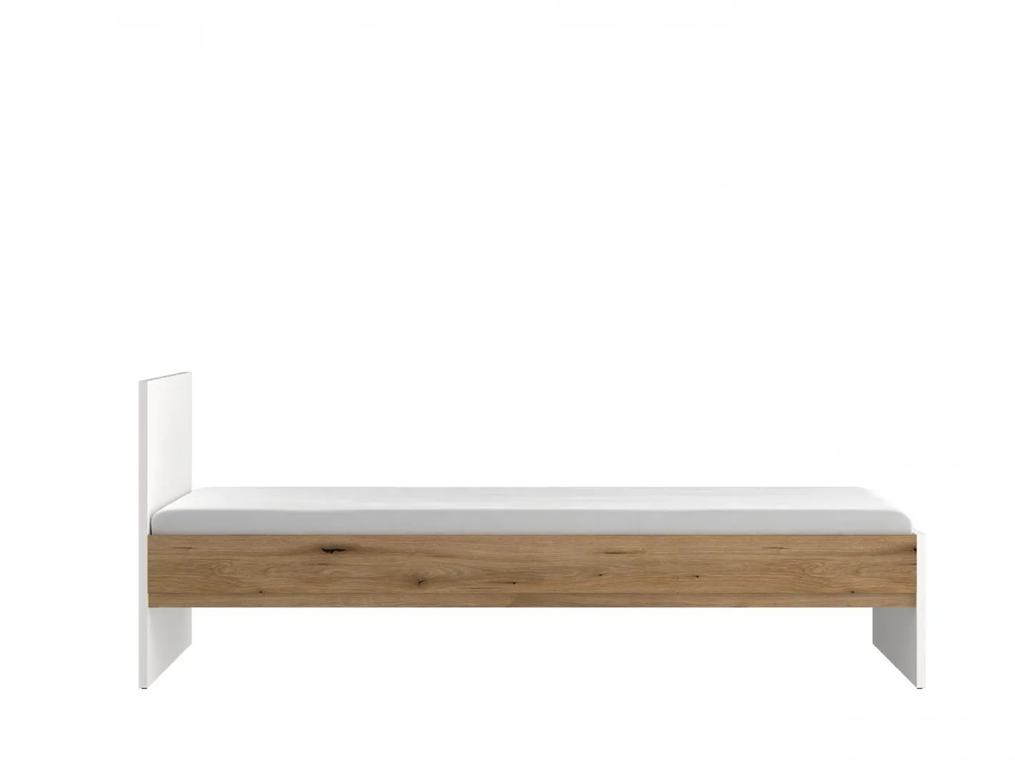 Łóżko 120x 200 RICKO RIKZ02 Biały, Dąb Coast - 6000000013210