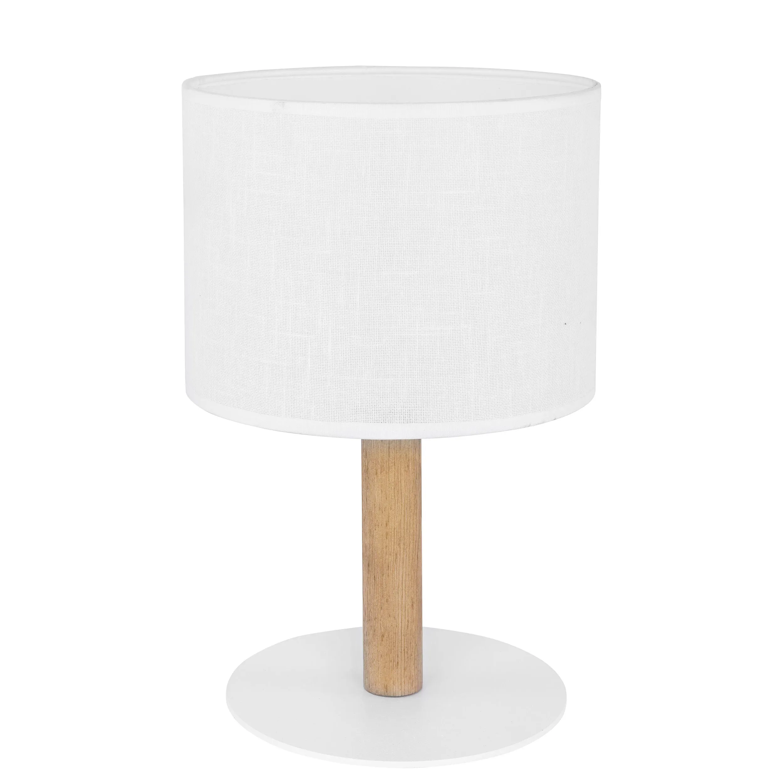 Lampka nocna DEVA biała na drewnianej jasnej nodze 33x20cm