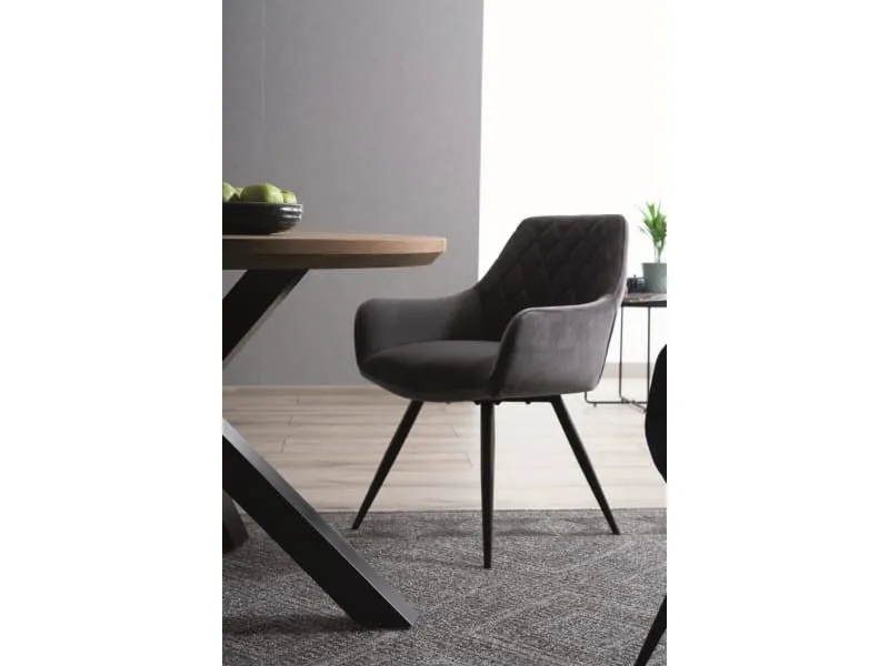 Krzesło LINEA VELVET aksamitne szare Signal - LINEAVCSZ