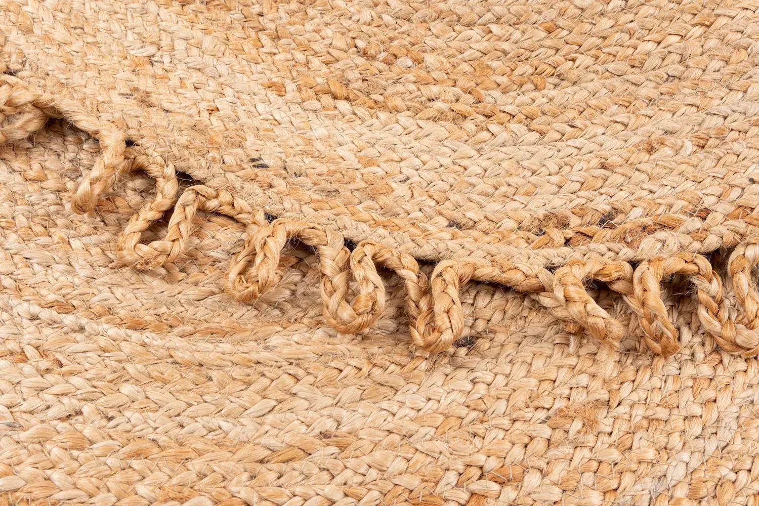 Dywan z Juty 100 cm koło boho beżowy - MDK_508966