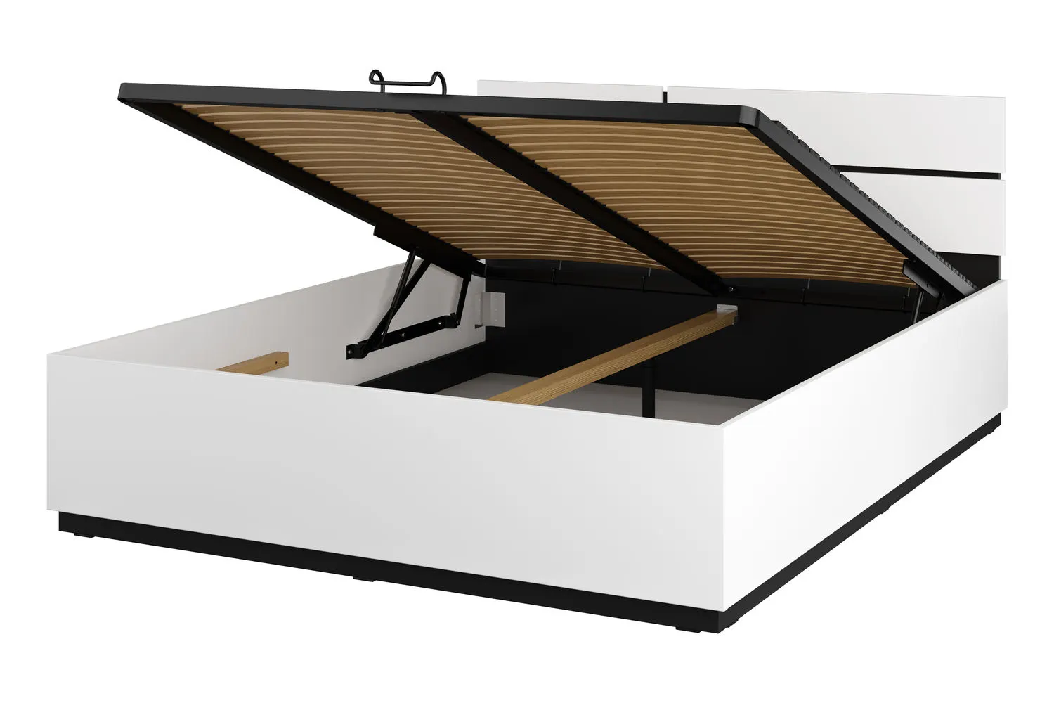 Łóżko z pojemnikiem CROSS S 51 160x200 biały czarny - 249WMY51