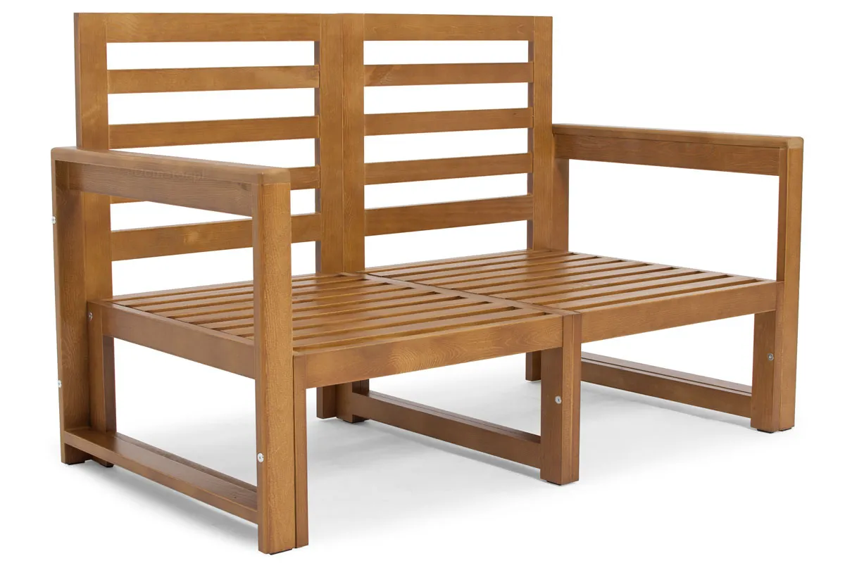 Sofa ogrodowa 2-os. MALTA drewniana szara/brązowa - FE5906948116504