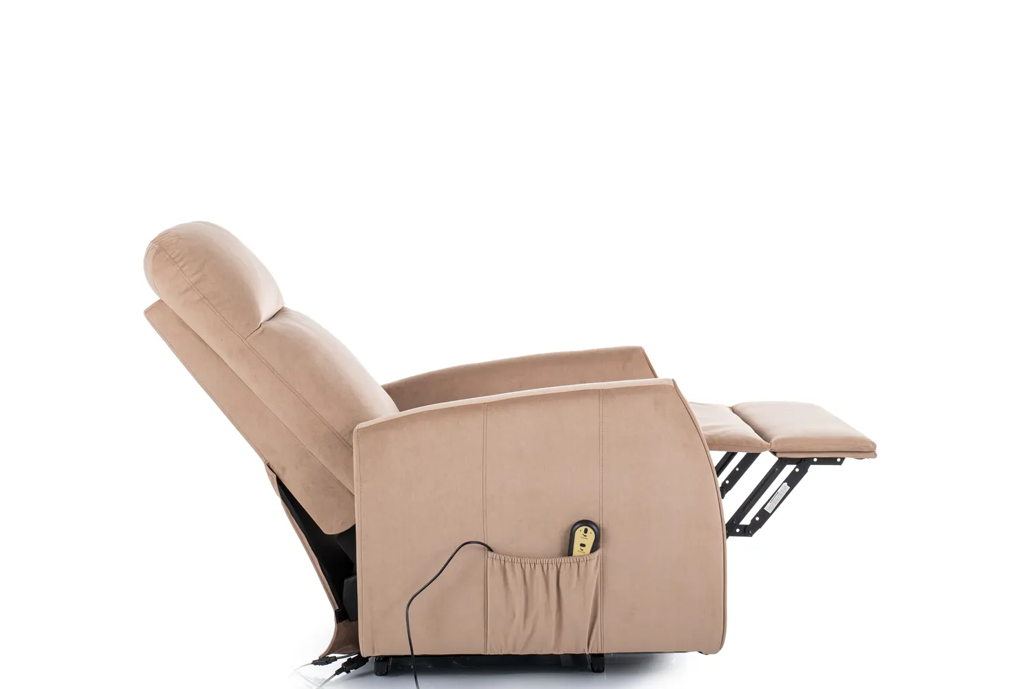 Fotel rozkładany elektrycznie LETO Funkcja pionizacji VELVET beżowy 28 - LETOVBE