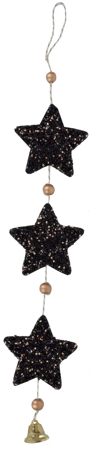 Sznur świąteczny Z GWIAZDKAMI I DZWONECZKIEM 269 czarny Sznur świąteczny Z GWIAZDKAMI I DZWONECZKIEM 269 czarny