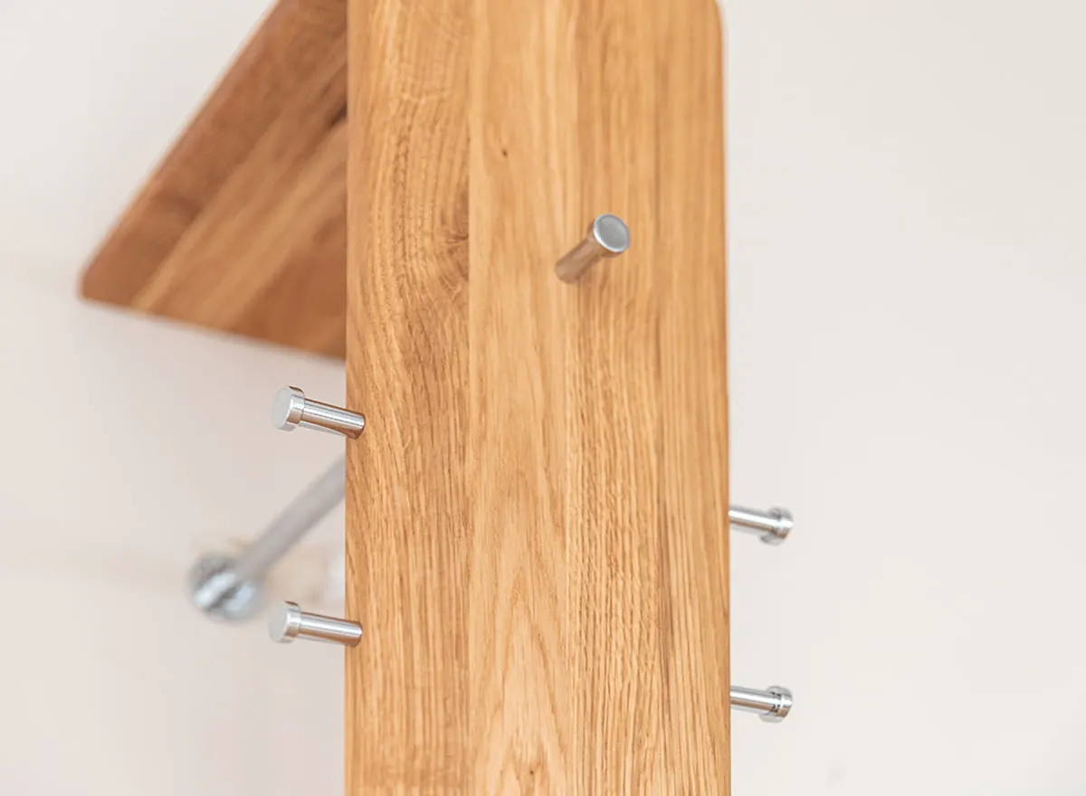 Wieszak dębowy mocowany do ściany Gialo 200x30xG32 - 2SGIA10