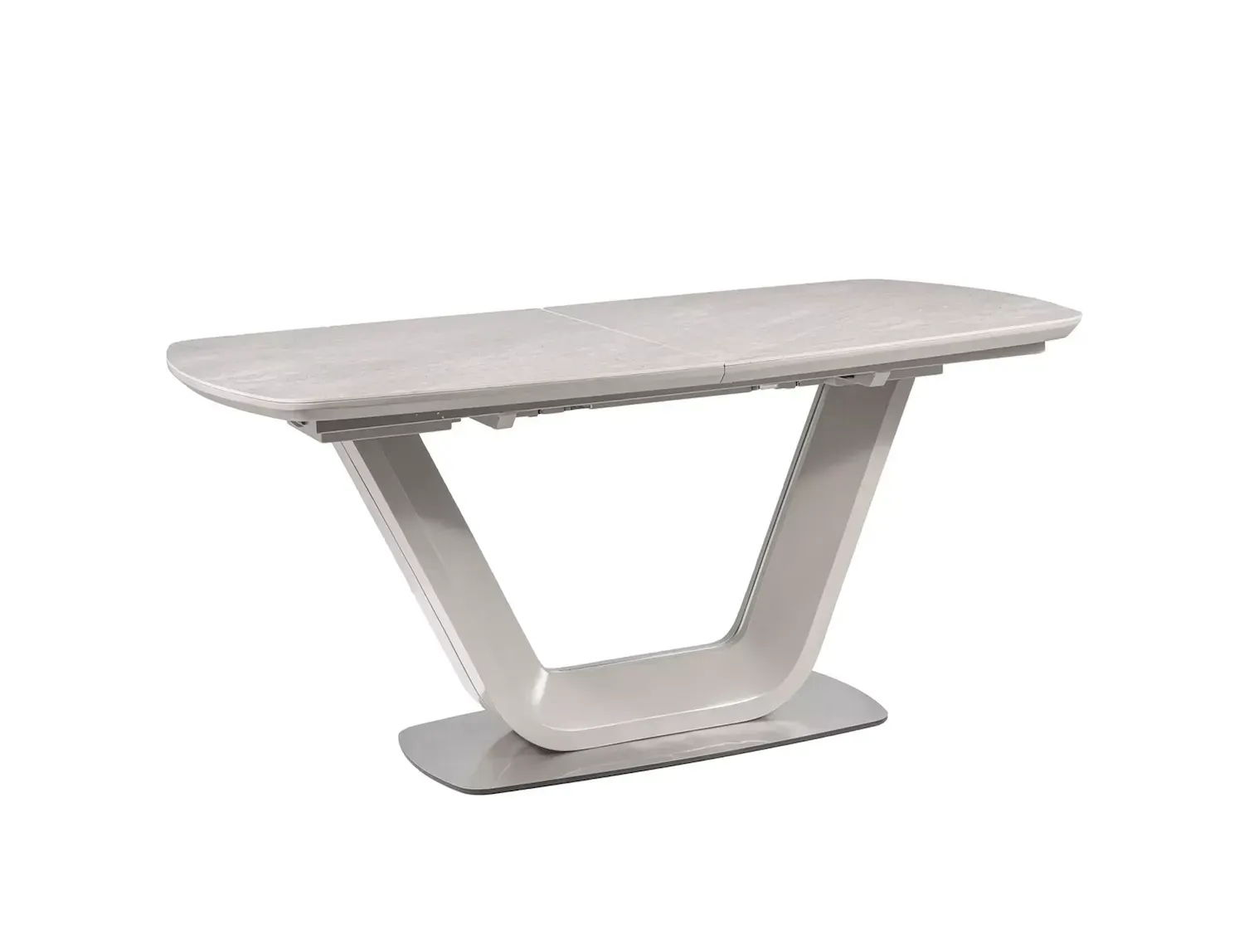 Stół rozkładany ARMANI CERAMIC 90x160(220) szary mat stelaż czarny MDF+ stal szczotkowana Signal