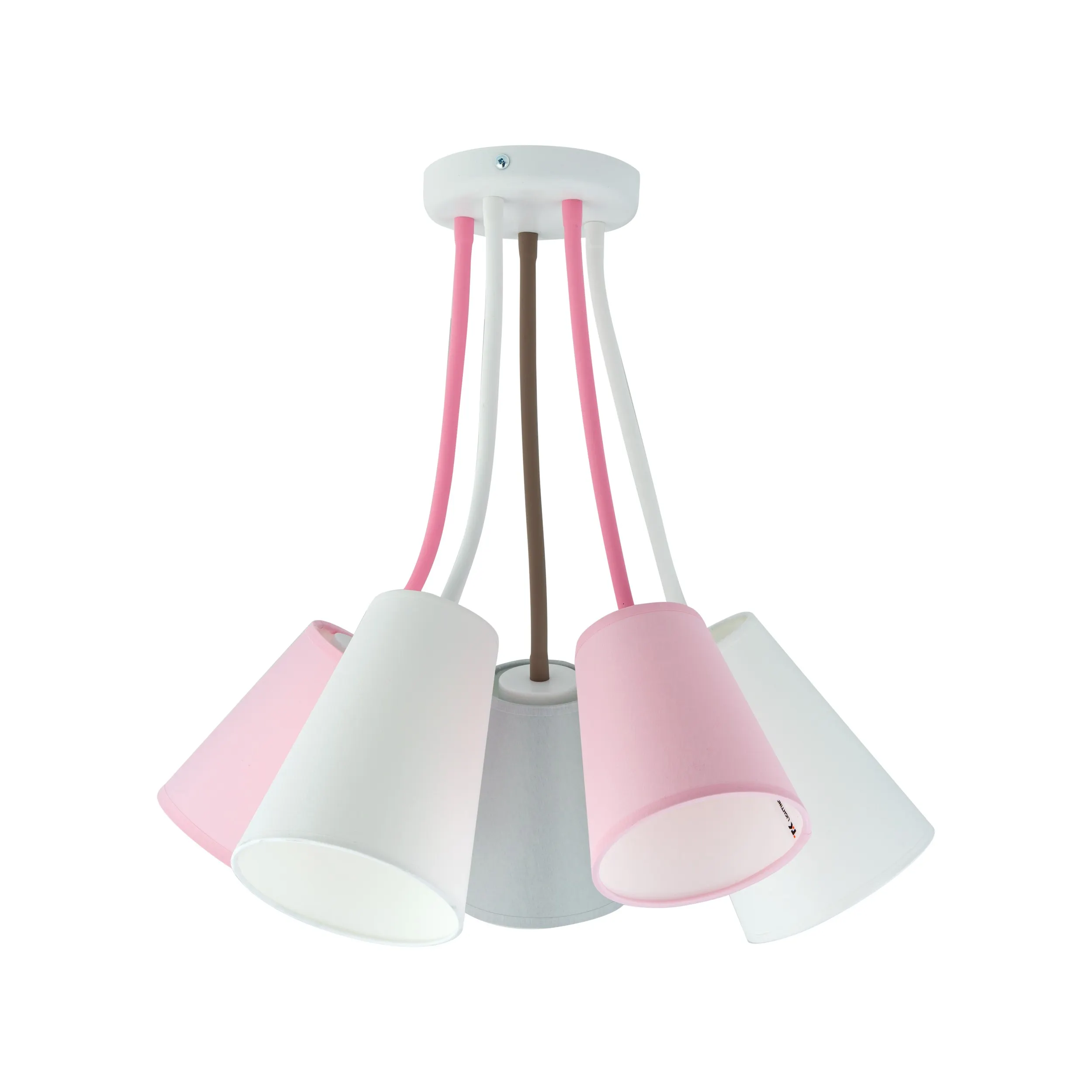 Lampa sufitowa WIRE KIDS biała z różnokolorowymi biały różowy szary kloszami regulowana 70x50cm
