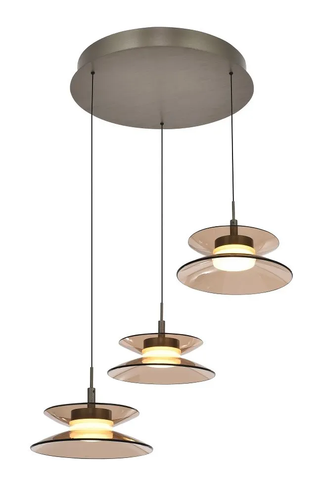 Lampa wisząca CREMA czwórka prosta LED brązowa Lampa wisząca CREMA czwórka prosta LED brązowa