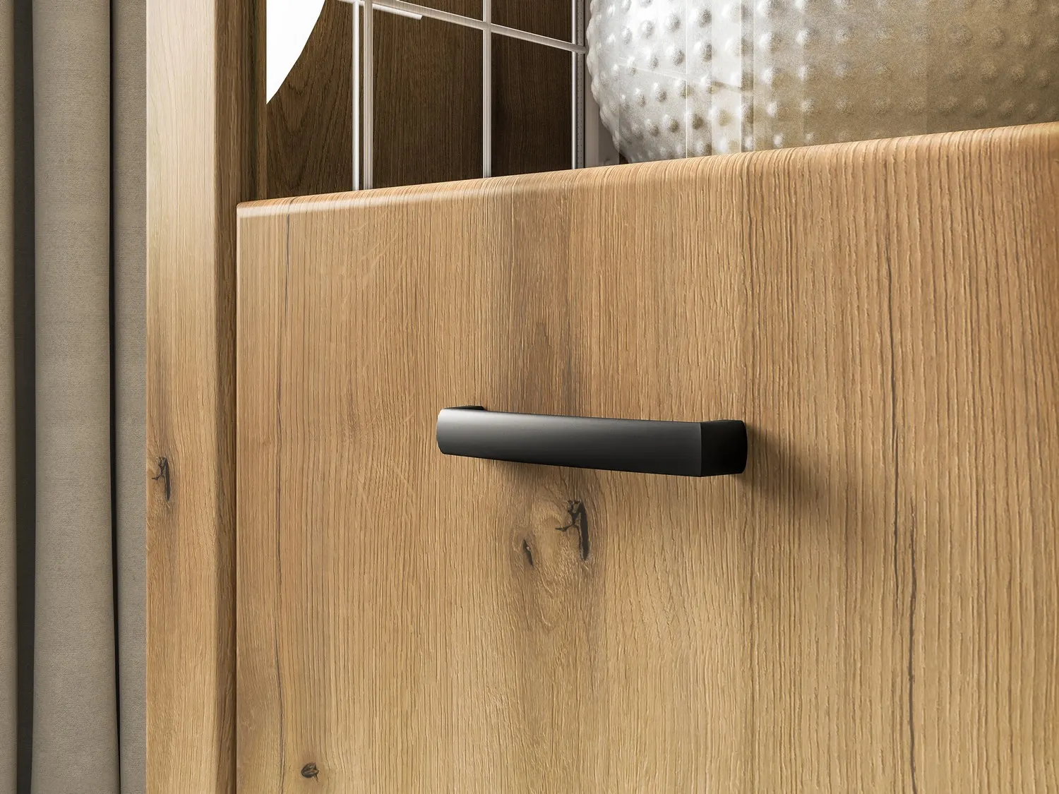 Witryna szklana 1-drzwiowa DORA 65x40x195 L/P dąb evoke - 1DORA02-001