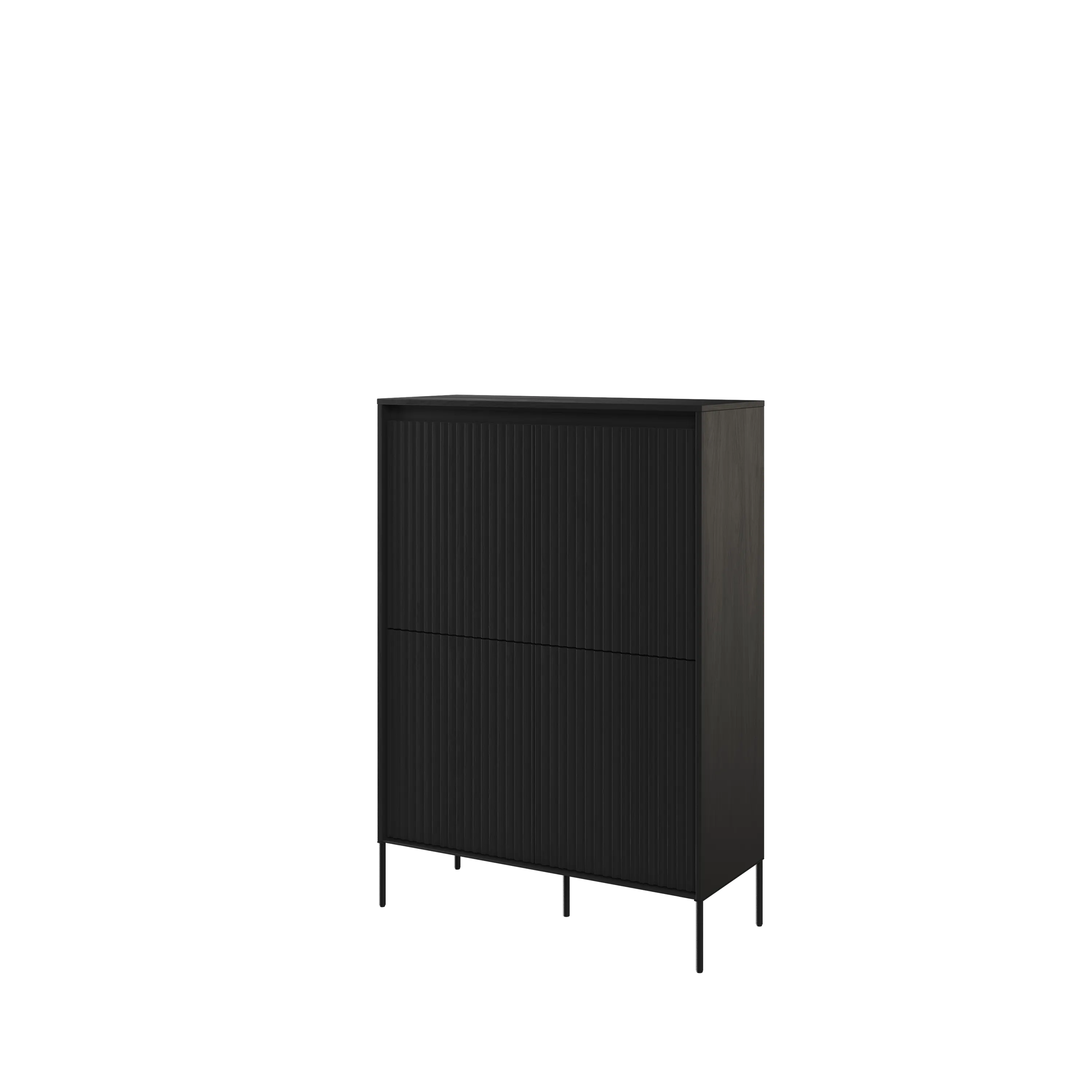 Komoda z oświetleniem TREND TR-03 4D ryflowana czarna