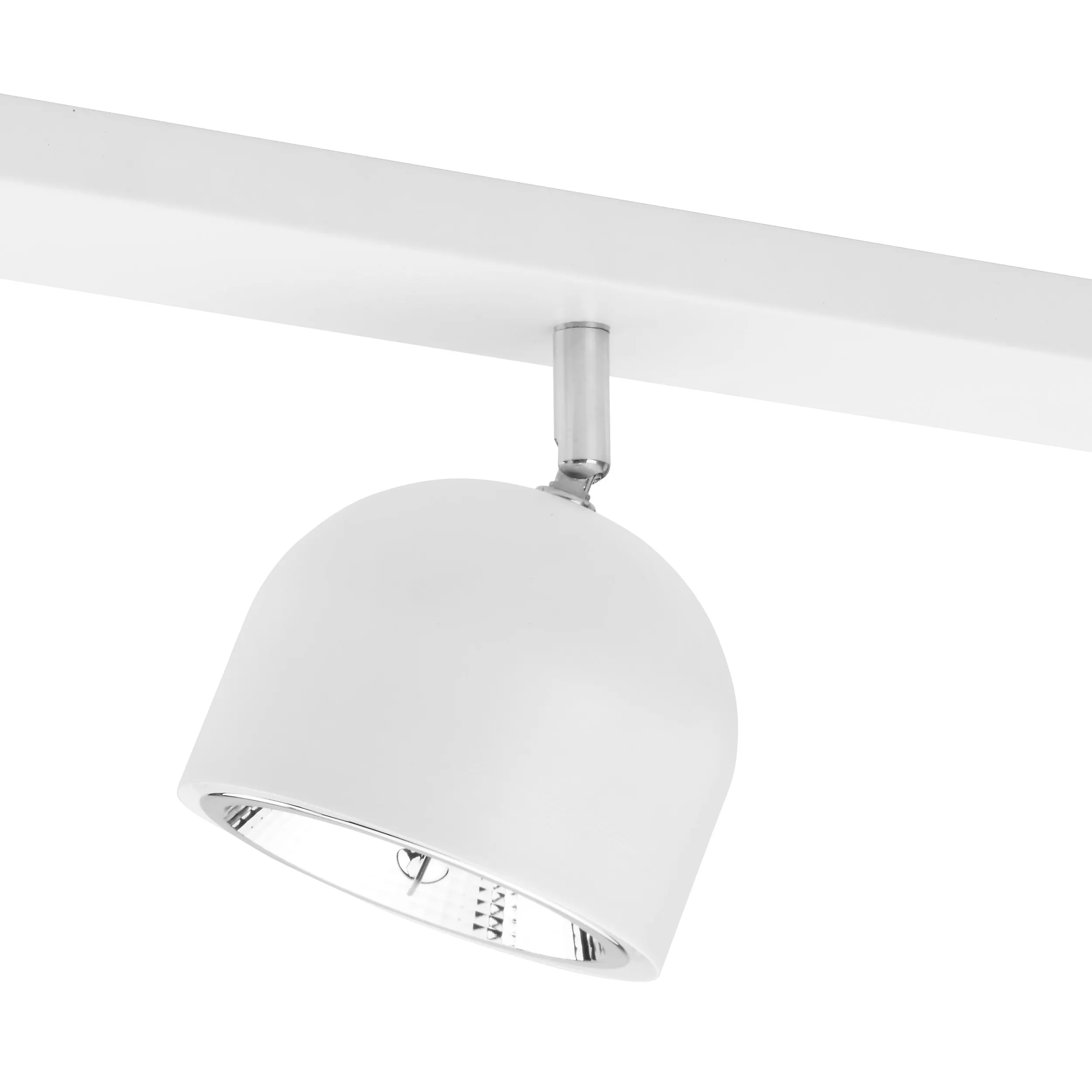 Lampa sufitowa ALTEA biała z chromowanymi elementami na metalowej listwie + komplet żarówek 72x22x17cm - TK_6515